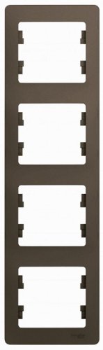 Рамка вертикальная Systeme Electric Glossa 4-м. шоколад картинка